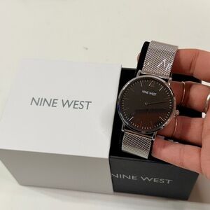 Nine West Black and Silver Men's Watch